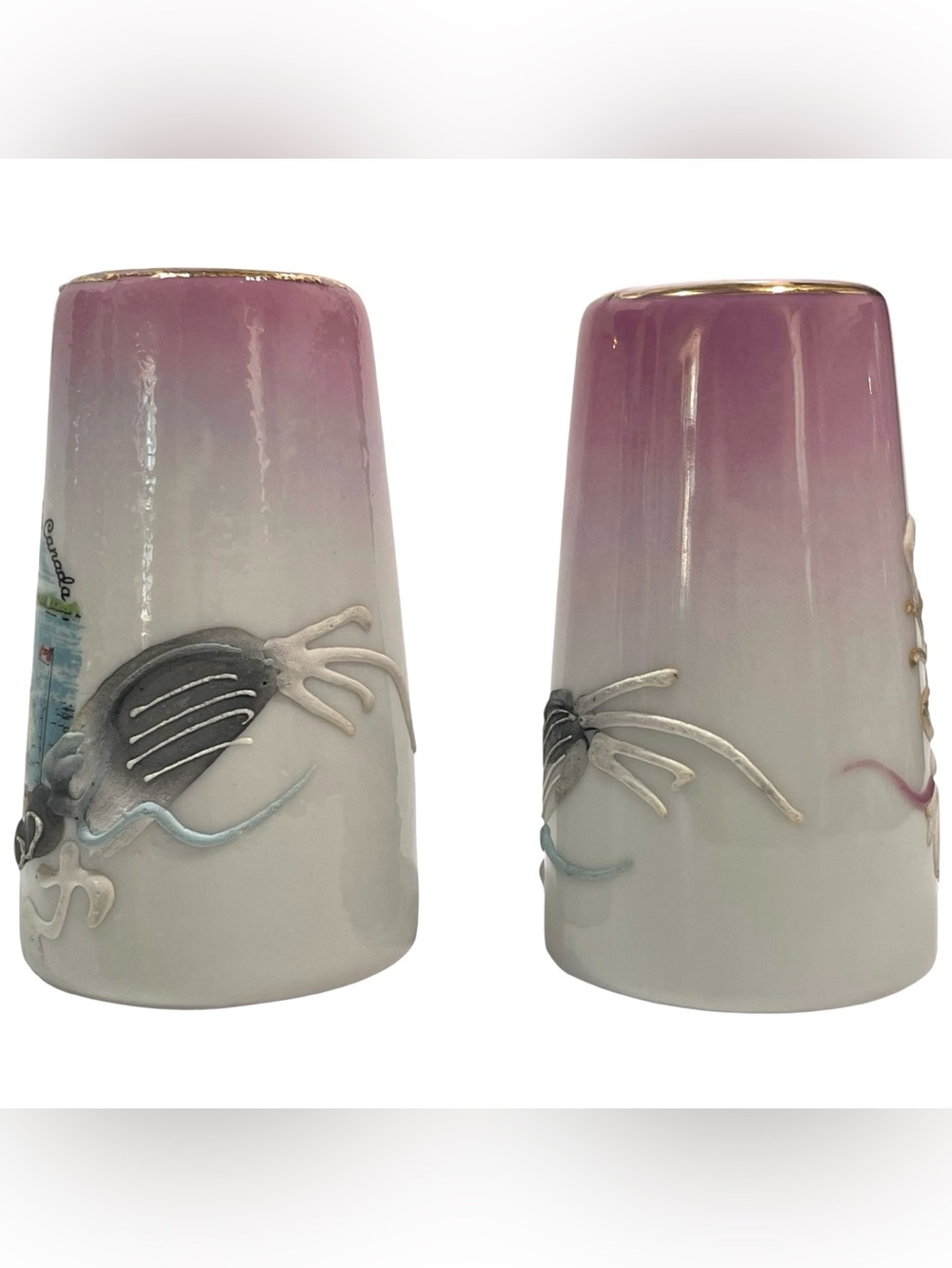 Vintage 1960s Dragonware Moriage Niagara Falls Canada Salt and Pepper Shakers - Picture 3 of 9
